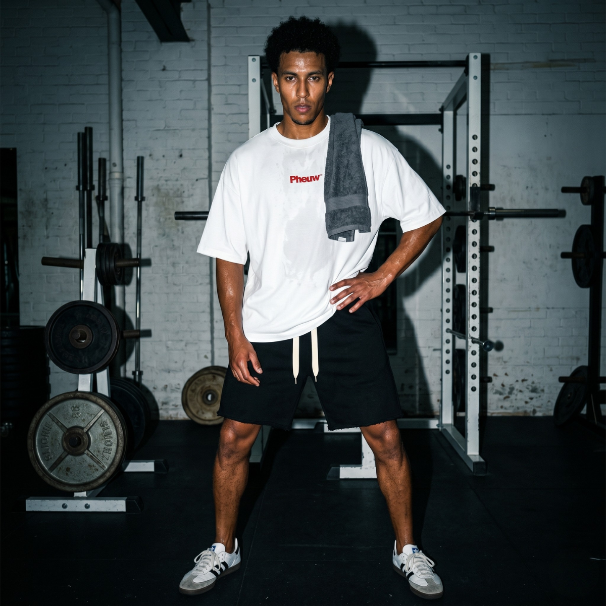 Pheuw® Heavyweight Raw-Edge Shorts — activewear shorts back view