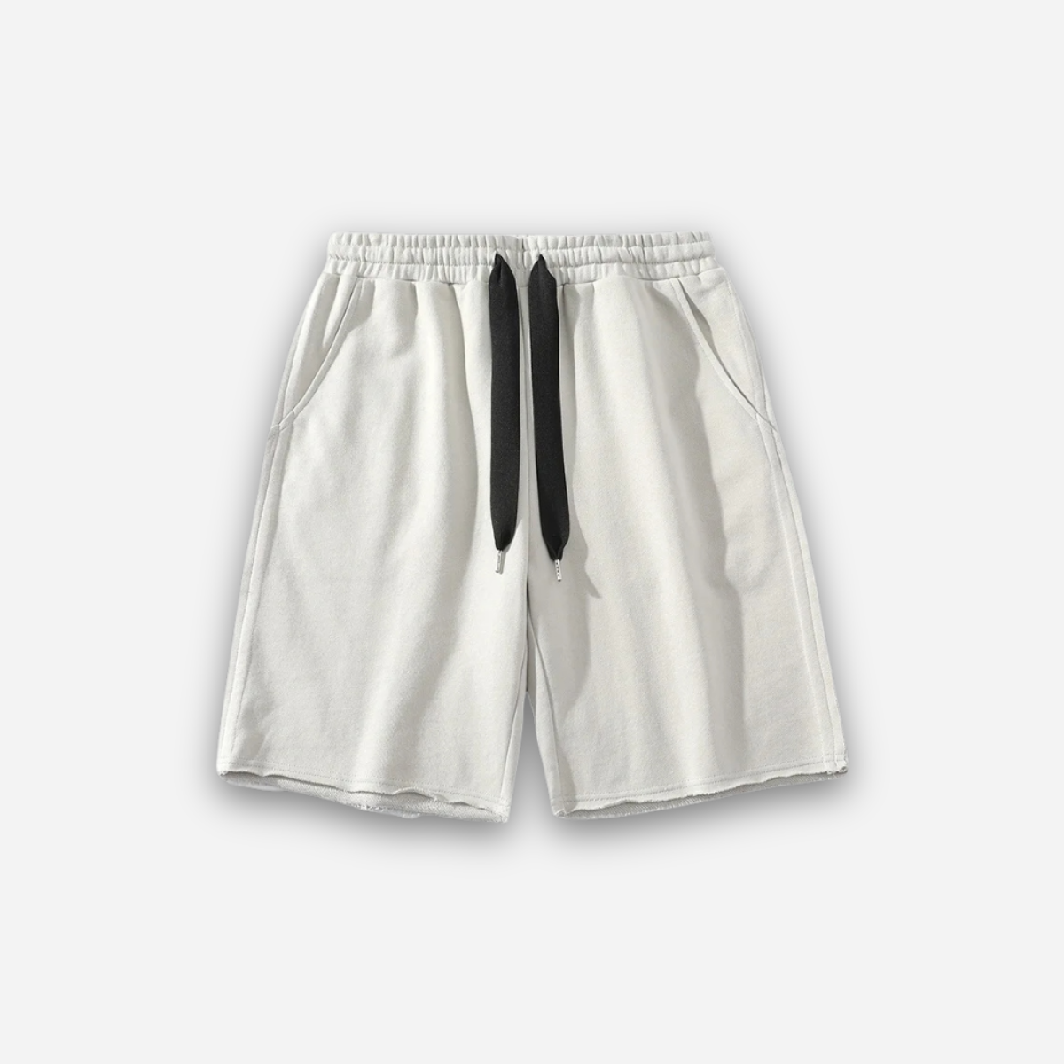 Pheuw® Heavyweight Raw-Edge Shorts — activewear shorts on model