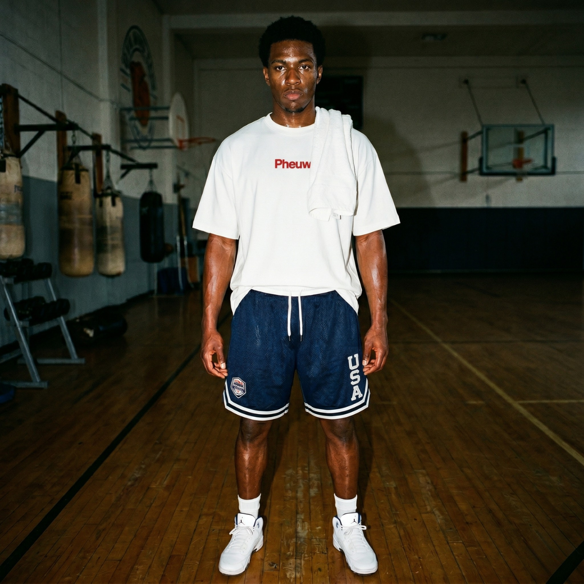 Pheuw® x USA Hardcourt Shorts — activewear shorts back view